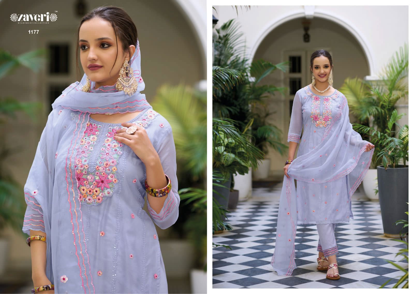 Eliza Zaveri Organza Readymade Suits Catalog